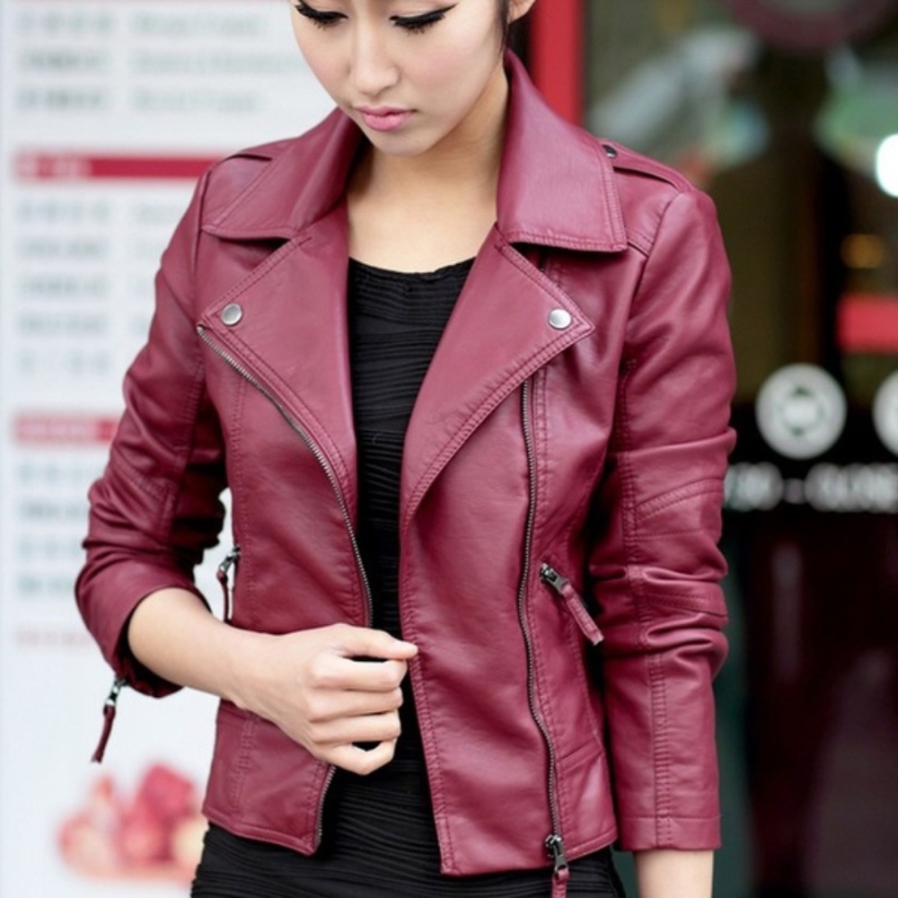 Faux-leather jacket